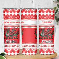 Personalized Wales Christmas Dragon Skinny Tumbler Nadolig Llawen Red Version - Wonder Print Shop