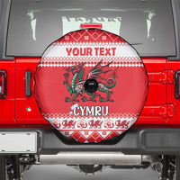 Personalized Wales Christmas Dragon Spare Tire Cover Nadolig Llawen Red Version - Wonder Print Shop