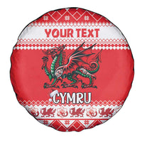 Personalized Wales Christmas Dragon Spare Tire Cover Nadolig Llawen Red Version - Wonder Print Shop