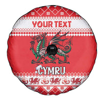 Personalized Wales Christmas Dragon Spare Tire Cover Nadolig Llawen Red Version - Wonder Print Shop