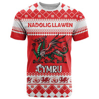 Personalized Wales Christmas Dragon T Shirt Nadolig Llawen Red Version - Wonder Print Shop