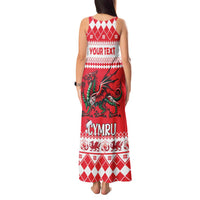 Personalized Wales Christmas Dragon Tank Maxi Dress Nadolig Llawen Red Version - Wonder Print Shop