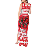 Personalized Wales Christmas Dragon Tank Maxi Dress Nadolig Llawen Red Version - Wonder Print Shop