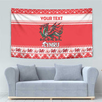 Personalized Wales Christmas Dragon Tapestry Nadolig Llawen Red Version - Wonder Print Shop