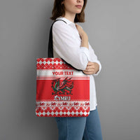 Personalized Wales Christmas Dragon Tote Bag Nadolig Llawen Red Version - Wonder Print Shop