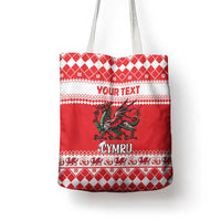 Personalized Wales Christmas Dragon Tote Bag Nadolig Llawen Red Version - Wonder Print Shop
