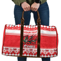 Personalized Wales Christmas Dragon Travel Bag Nadolig Llawen Red Version - Wonder Print Shop