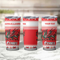 Personalized Wales Christmas Dragon Tumbler Cup Nadolig Llawen Red Version - Wonder Print Shop