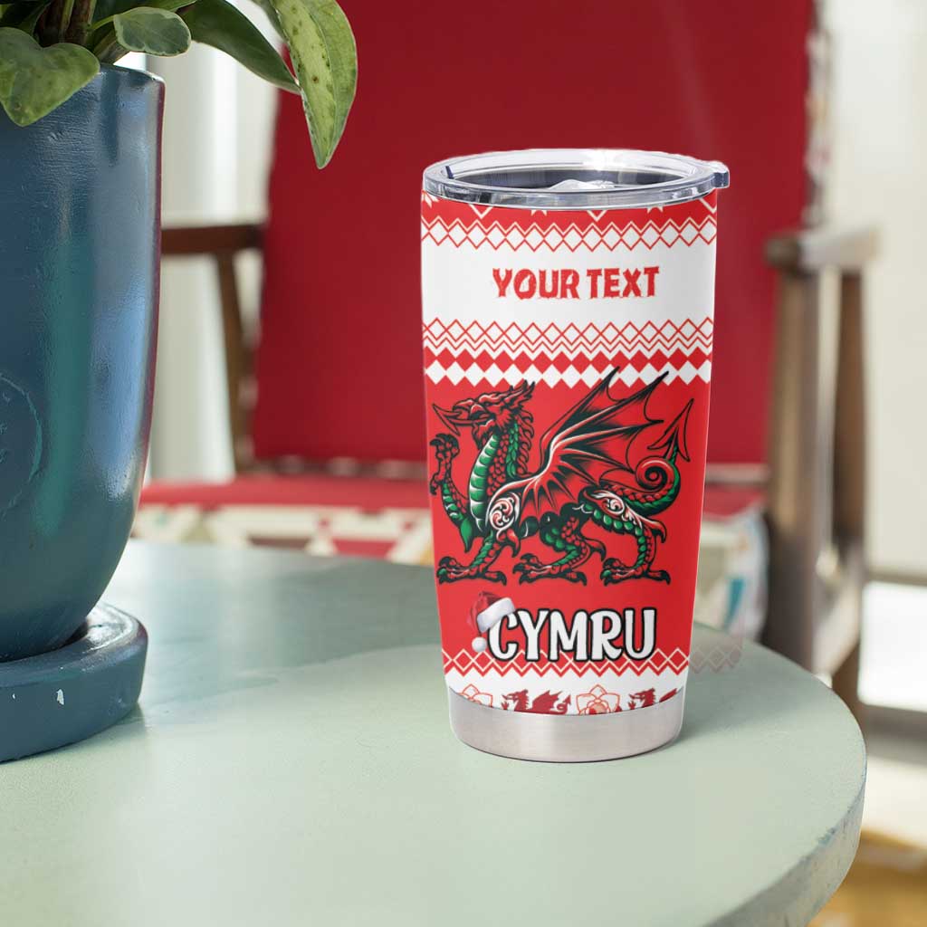 Personalized Wales Christmas Dragon Tumbler Cup Nadolig Llawen Red Version - Wonder Print Shop
