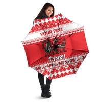 Personalized Wales Christmas Dragon Umbrella Nadolig Llawen Red Version - Wonder Print Shop