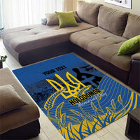 Personalized Holodomor Memorial Day Area Rug Ukrainian Trident And Wheat Remembrance - Wonder Print Shop