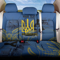 Personalized Holodomor Memorial Day Back Car Seat Cover Ukrainian Trident And Wheat Remembrance - Wonder Print Shop