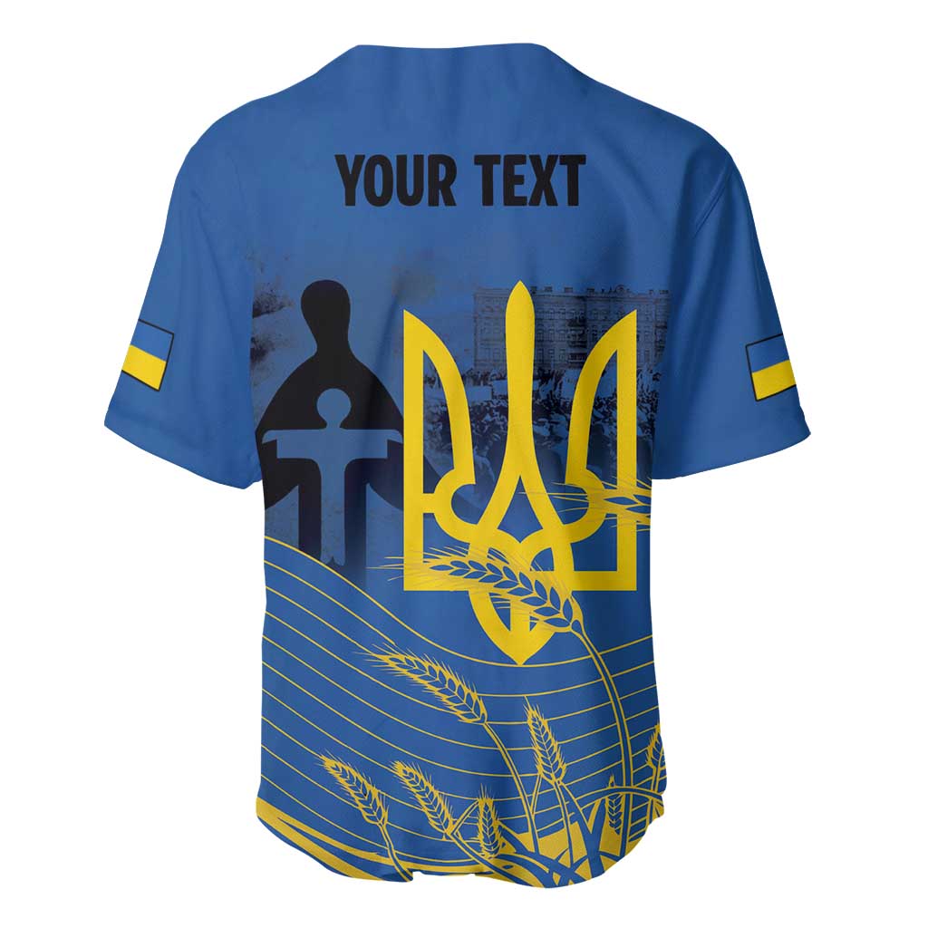 Personalized Holodomor Memorial Day Baseball Jersey Ukrainian Trident And Wheat Remembrance - Wonder Print Shop