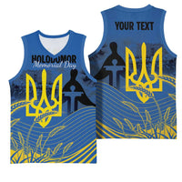 Personalized Holodomor Memorial Day Basketball Jersey Ukrainian Trident And Wheat Remembrance - Wonder Print Shop