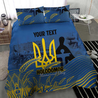 Personalized Holodomor Memorial Day Bedding Set Ukrainian Trident And Wheat Remembrance - Wonder Print Shop