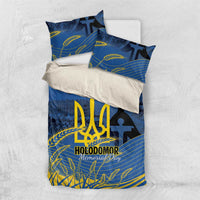 Personalized Holodomor Memorial Day Bedding Set Ukrainian Trident And Wheat Remembrance - Wonder Print Shop