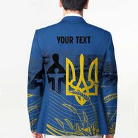 Personalized Holodomor Memorial Day Blazer Ukrainian Trident And Wheat Remembrance - Wonder Print Shop