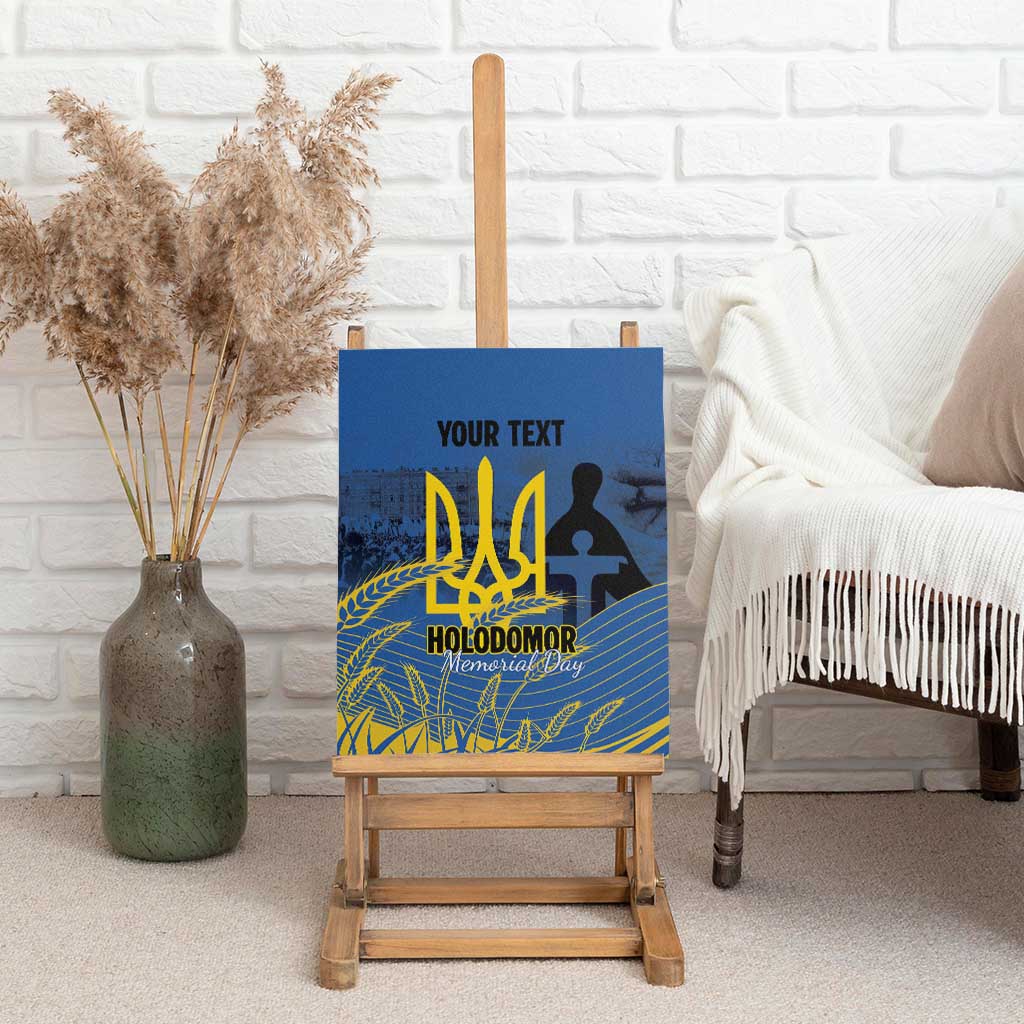 Personalized Holodomor Memorial Day Canvas Wall Art Ukrainian Trident And Wheat Remembrance - Wonder Print Shop
