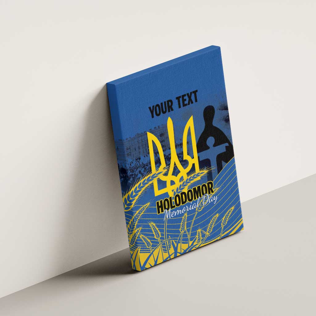 Personalized Holodomor Memorial Day Canvas Wall Art Ukrainian Trident And Wheat Remembrance - Wonder Print Shop