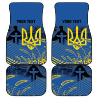 Personalized Holodomor Memorial Day Car Mats Ukrainian Trident And Wheat Remembrance - Wonder Print Shop