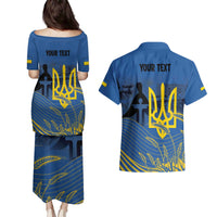 Personalized Holodomor Memorial Day Couples Matching Puletasi and Hawaiian Shirt Ukrainian Trident And Wheat Remembrance - Wonder Print Shop
