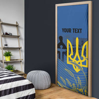 Personalized Holodomor Memorial Day Door Cover Ukrainian Trident And Wheat Remembrance - Wonder Print Shop
