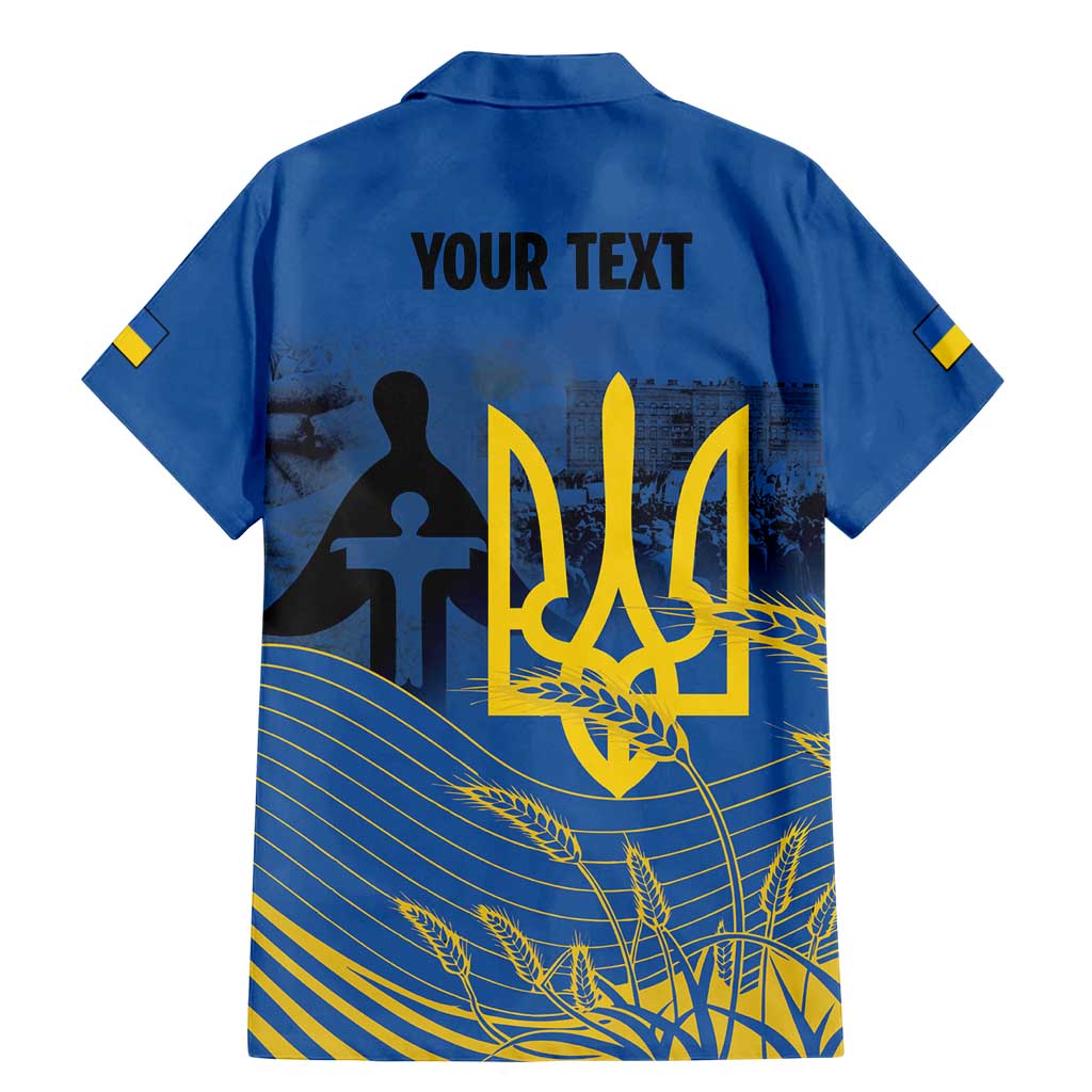 Personalized Holodomor Memorial Day Family Matching Mermaid Dress and Hawaiian Shirt Ukrainian Trident And Wheat Remembrance - Wonder Print Shop