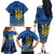 Personalized Holodomor Memorial Day Family Matching Off The Shoulder Long Sleeve Dress and Hawaiian Shirt Ukrainian Trident And Wheat Remembrance - Wonder Print Shop