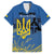 Personalized Holodomor Memorial Day Family Matching Off The Shoulder Long Sleeve Dress and Hawaiian Shirt Ukrainian Trident And Wheat Remembrance - Wonder Print Shop