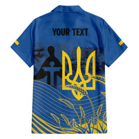 Personalized Holodomor Memorial Day Family Matching Off The Shoulder Long Sleeve Dress and Hawaiian Shirt Ukrainian Trident And Wheat Remembrance - Wonder Print Shop