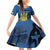 Personalized Holodomor Memorial Day Family Matching Off Shoulder Short Dress and Hawaiian Shirt Ukrainian Trident And Wheat Remembrance - Wonder Print Shop