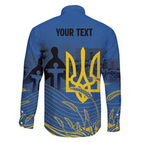 Personalized Holodomor Memorial Day Family Matching Off Shoulder Short Dress and Hawaiian Shirt Ukrainian Trident And Wheat Remembrance - Wonder Print Shop