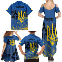 Personalized Holodomor Memorial Day Family Matching Summer Maxi Dress and Hawaiian Shirt Ukrainian Trident And Wheat Remembrance - Wonder Print Shop