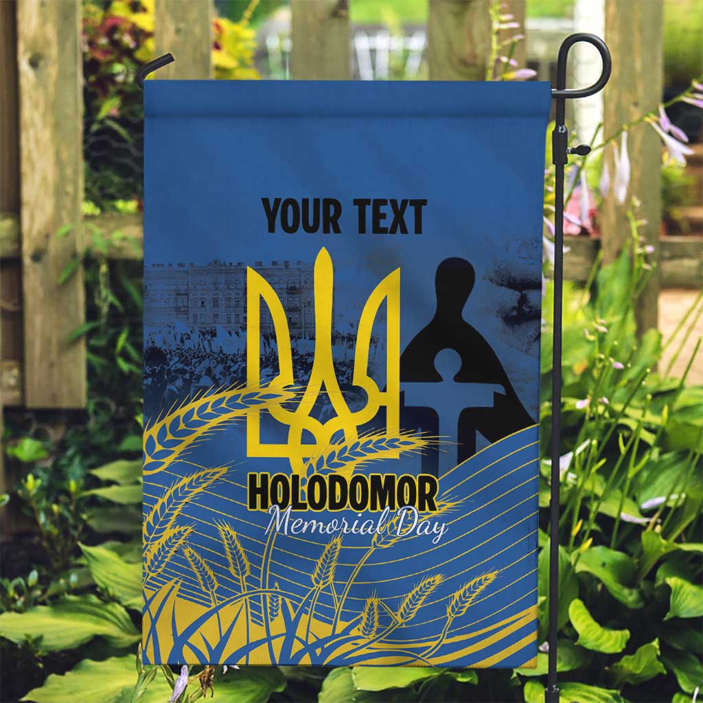 Personalized Holodomor Memorial Day Garden Flag Ukrainian Trident And Wheat Remembrance - Wonder Print Shop