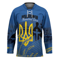 Personalized Holodomor Memorial Day Hockey Jersey Ukrainian Trident And Wheat Remembrance - Wonder Print Shop