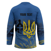 Personalized Holodomor Memorial Day Hockey Jersey Ukrainian Trident And Wheat Remembrance - Wonder Print Shop