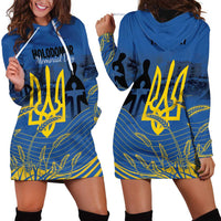 Personalized Holodomor Memorial Day Hoodie Dress Ukrainian Trident And Wheat Remembrance - Wonder Print Shop