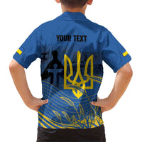 Personalized Holodomor Memorial Day Kid Hawaiian Shirt Ukrainian Trident And Wheat Remembrance - Wonder Print Shop