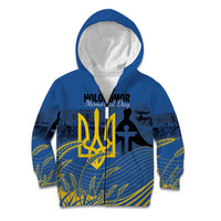 Personalized Holodomor Memorial Day Kid Hoodie Ukrainian Trident And Wheat Remembrance - Wonder Print Shop