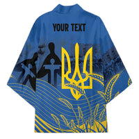 Personalized Holodomor Memorial Day Kimono Ukrainian Trident And Wheat Remembrance - Wonder Print Shop