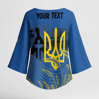 Personalized Holodomor Memorial Day Kimono Sleeve Blouse Ukrainian Trident And Wheat Remembrance - Wonder Print Shop
