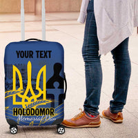 Personalized Holodomor Memorial Day Luggage Cover Ukrainian Trident And Wheat Remembrance - Wonder Print Shop