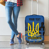 Personalized Holodomor Memorial Day Luggage Cover Ukrainian Trident And Wheat Remembrance - Wonder Print Shop