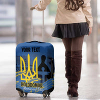 Personalized Holodomor Memorial Day Luggage Cover Ukrainian Trident And Wheat Remembrance - Wonder Print Shop