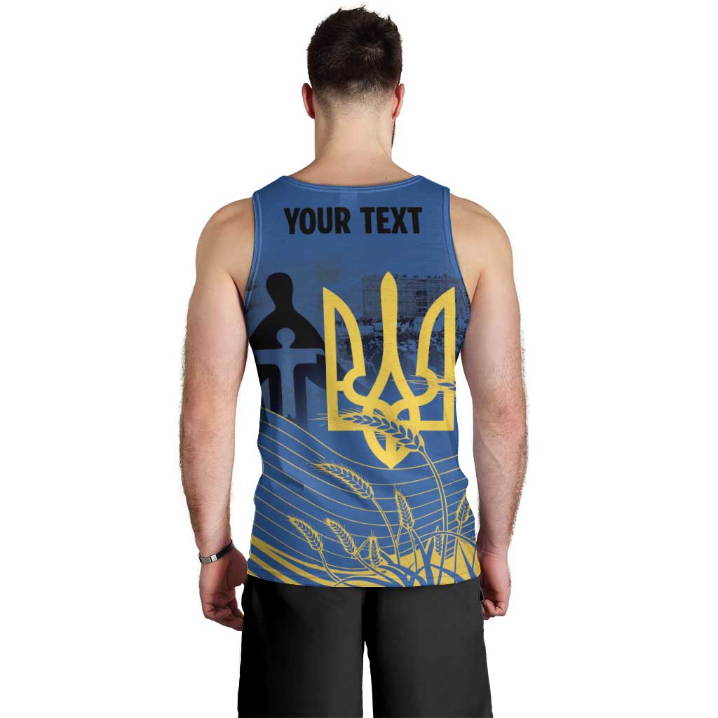 Personalized Holodomor Memorial Day Men Tank Top Ukrainian Trident And Wheat Remembrance - Wonder Print Shop