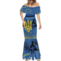 Personalized Holodomor Memorial Day Mermaid Dress Ukrainian Trident And Wheat Remembrance - Wonder Print Shop