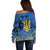 Personalized Holodomor Memorial Day Off Shoulder Sweater Ukrainian Trident And Wheat Remembrance - Wonder Print Shop