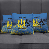 Personalized Holodomor Memorial Day Pillow Cover Ukrainian Trident And Wheat Remembrance - Wonder Print Shop