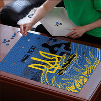 Personalized Holodomor Memorial Day Puzzle Ukrainian Trident And Wheat Remembrance - Wonder Print Shop