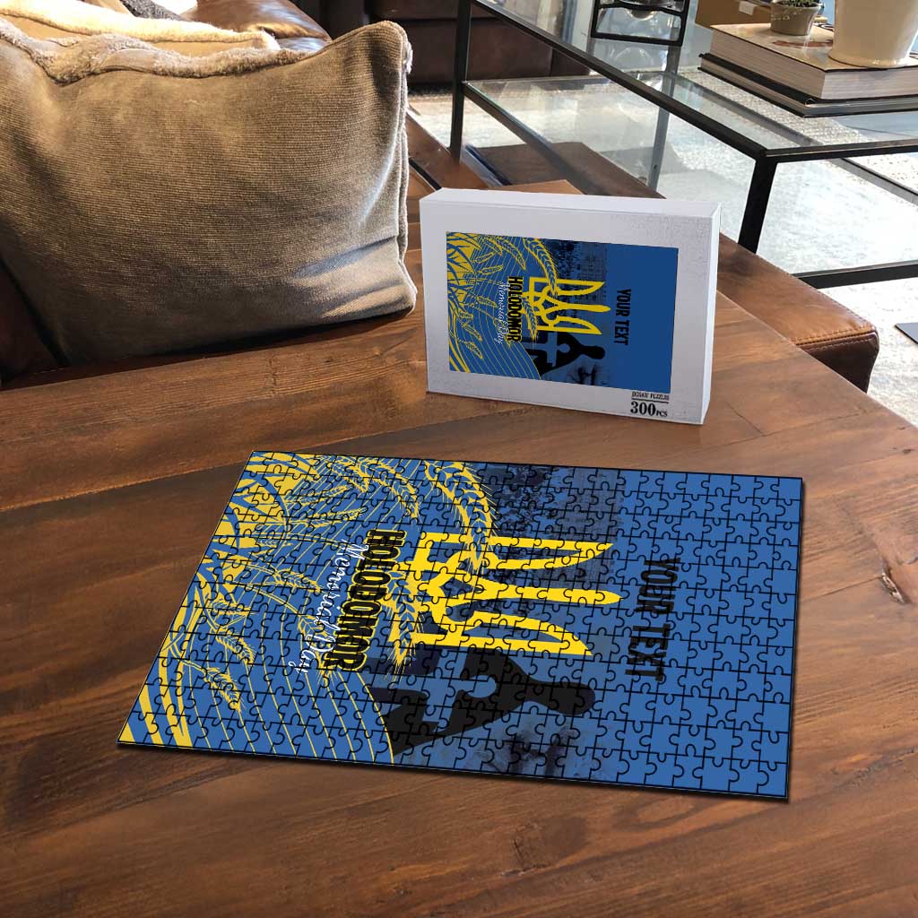 Personalized Holodomor Memorial Day Puzzle Ukrainian Trident And Wheat Remembrance - Wonder Print Shop